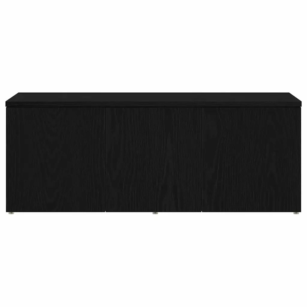 Mobile TV basso con cassetto dal design moderno 80 x 34 x 30 cm in legno composito di rovere nero 02_0051867