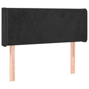 Testiera | Testata ad Orecchio Nera 103x16x78/88 cm in Velluto