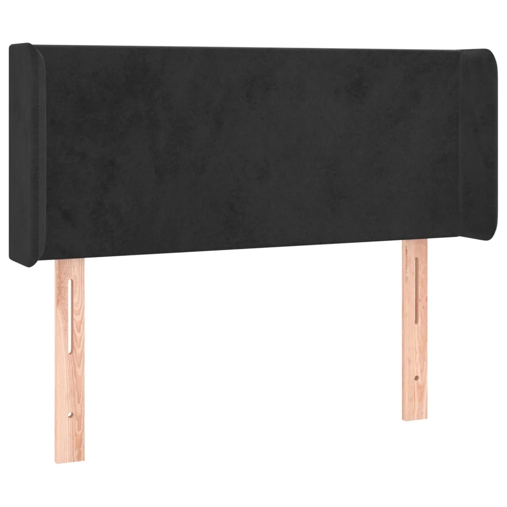 Testiera | Testata ad Orecchio Nera 103x16x78/88 cm in Velluto