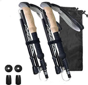 Nordic Walking Stanghe Telescopiche - Adattabili 110-130 cm - per Uomini e Donne - con Chiusure a Scatto Metalliche e Maniglie in Gomma - per Escursioni e Camminate