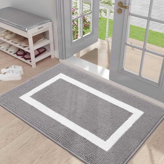 Matte antiscivolo per porte in vetro - 60 x 90 cm - Mattonella di protezione in grigio