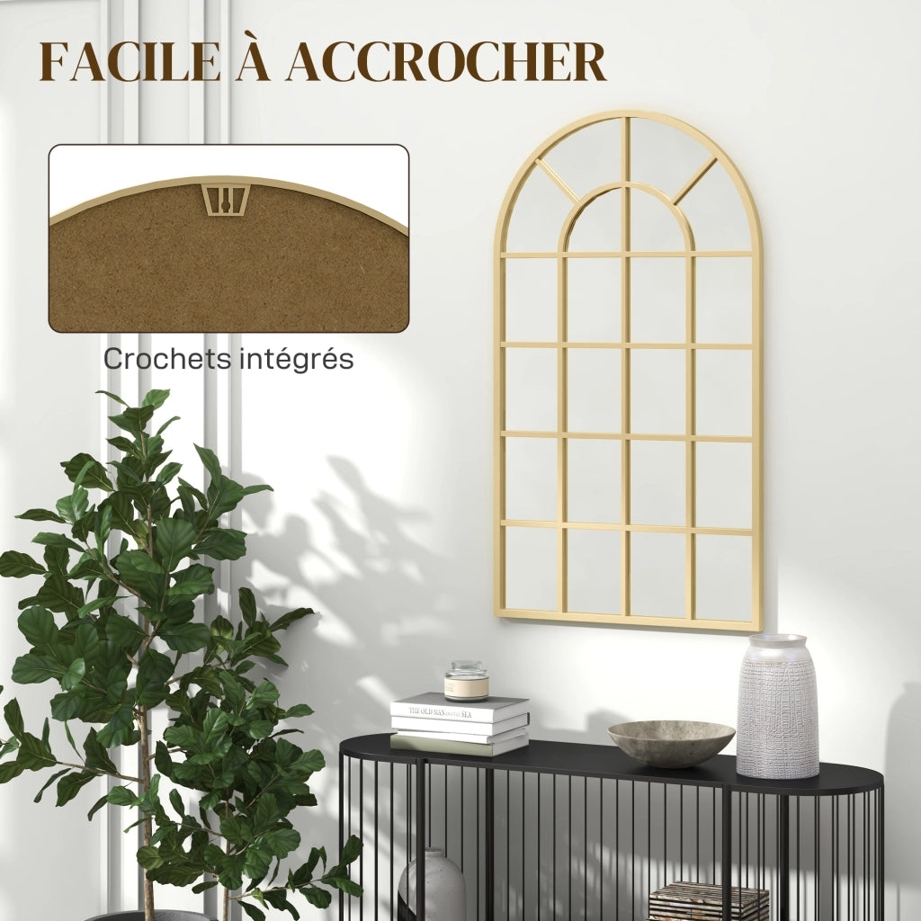 Specchio Arco Stile Industriale ¨C Xylo ¨C Metallo Dorato 110x65 cm