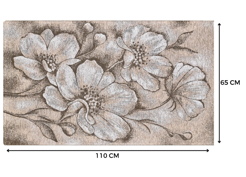 Tappeto Salotto Velour Antiscivolo Disegno Asturia By Suardi - 65x110(2Tappeti) - Tortora