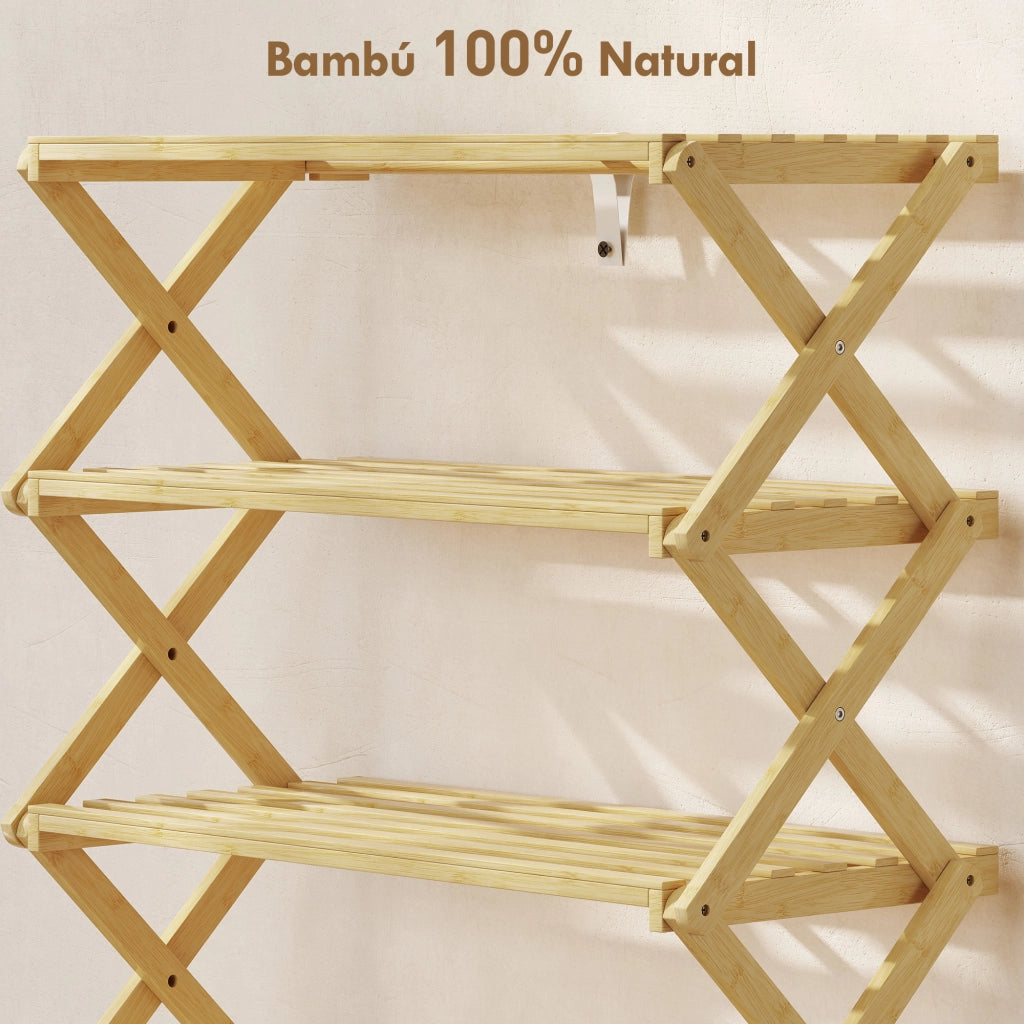 Scarpiera verticale pieghevole in bambu' ¨C Zephmum ¨C 4 livelli
