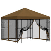 Gazebo | Pergolato da giardino con pareti laterali 3 x 3 m Tortora