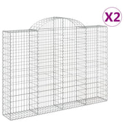 Cesti Gabbioni ad Arco 2 pz 200x30x140/160 cm Ferro Zincato