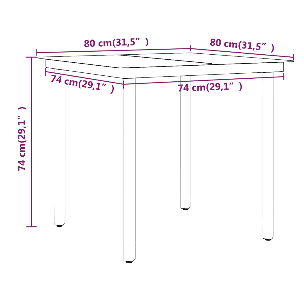 Set da Pranzo da Giardino 3 pz con Cuscini Grigio e Nero 3099287
