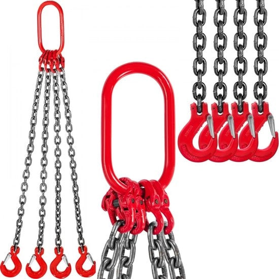 Catenaccio - 6/15" x 3,3 m Quattro Gambe con Grappolo di Acciaio - Classe 80