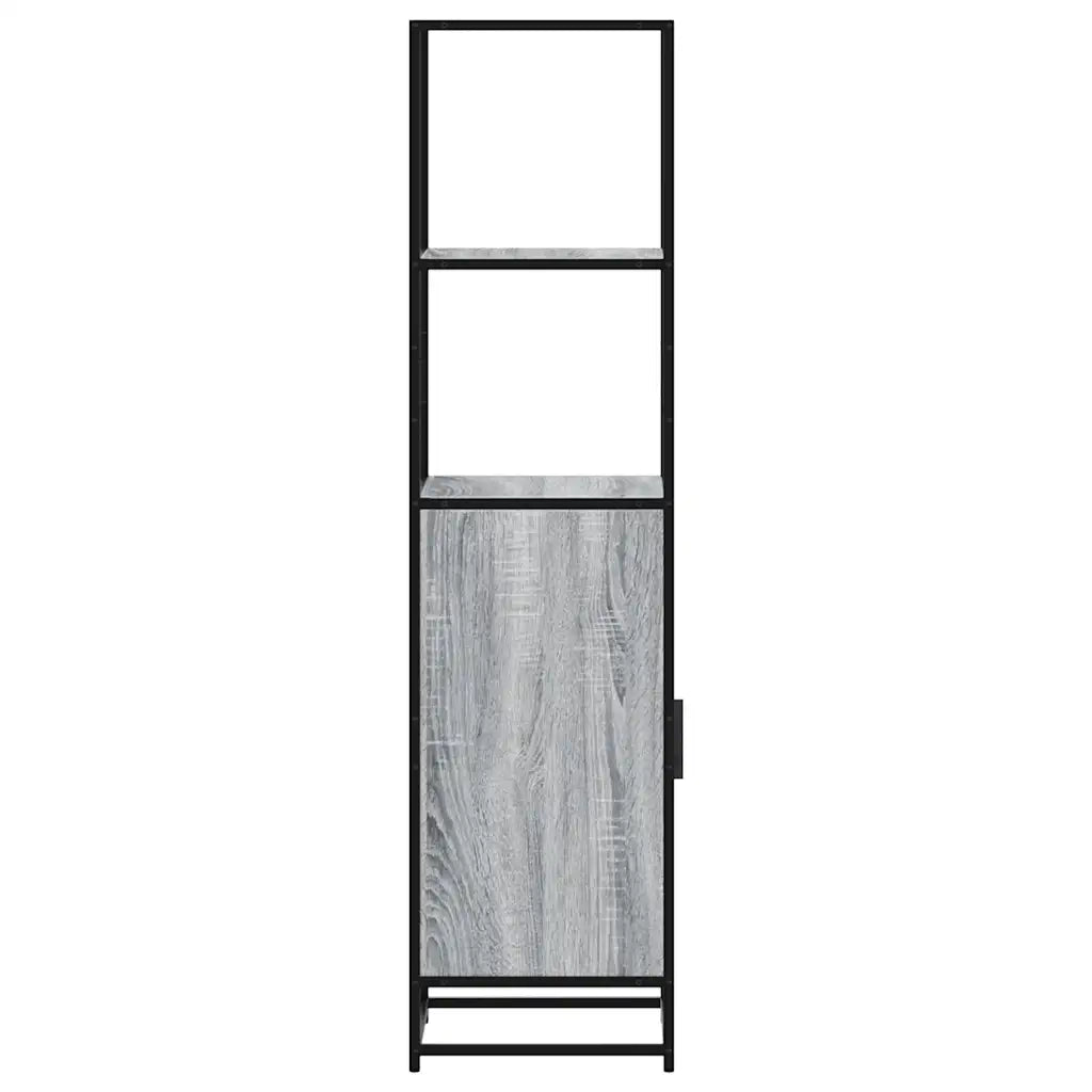Credenza Grigio Sonoma 35,5x35x139 cm Legno Multistrato Metallo 849047