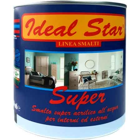 SMALTO ALL'ACQUA 'SUPER' IDEAL STAR 0,750 lt - Giallo opaco - IDEAL STAR