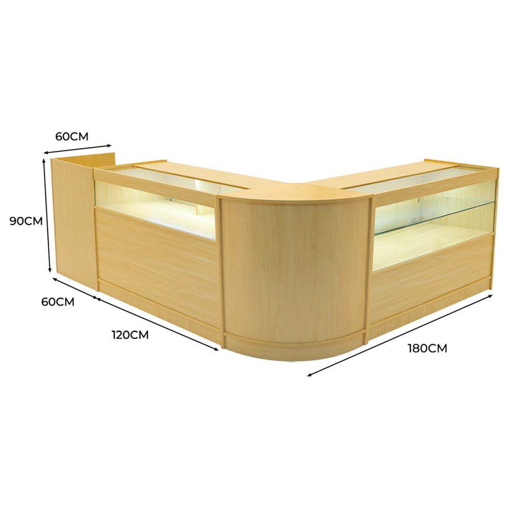 Set Banconi Acero Gravity LED B1200 C1200 CM60 TB60 con Vetrina e Serratura