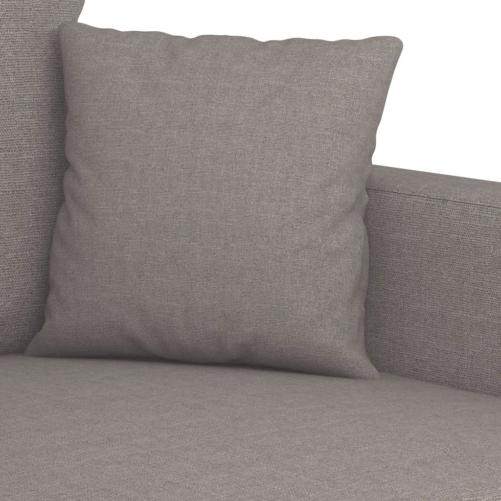 Set di Divani 3 pz con Cuscini Tortora in Tessuto