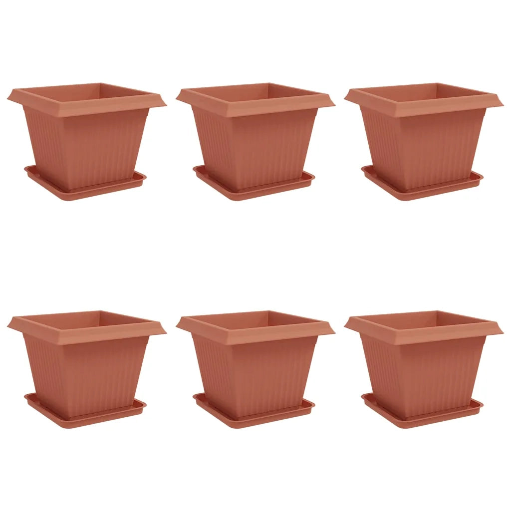 Vasi per Piante 6 pcs Rosso Mattone 43 x 43 x 33,5 cm Plastica 3403296