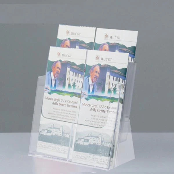 Porta depliant in plexi 4 tasche 1/3 A4