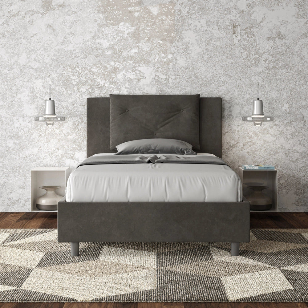 Letto Singolo 80x200 cm con Rete Appia Grigio