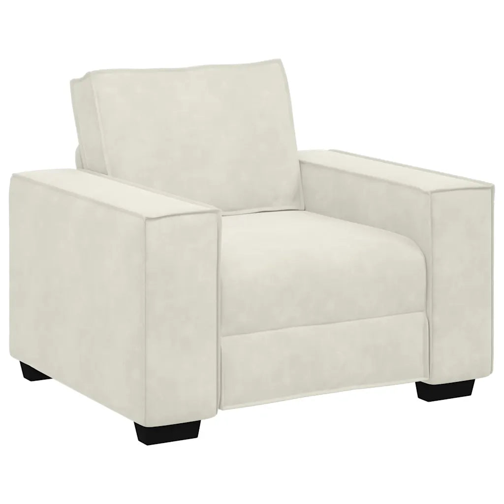 Divano Sedia Crema 100x78x84 cm Velluto 4105008