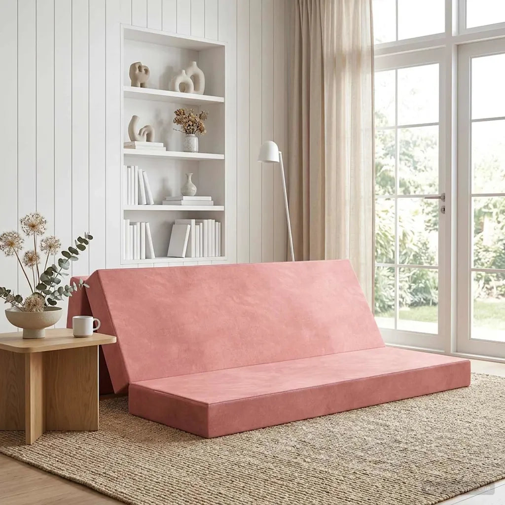 Divano Letto Pieghevole 200 x 67 x 45 cm Rosa 900266