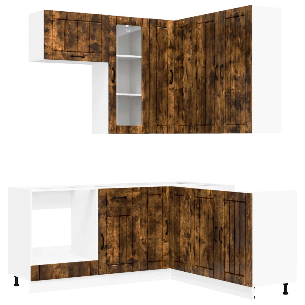 Unità Cucina LUCCA 8 pcs Rovere Fumo Legno ingegnerizzato 3438406