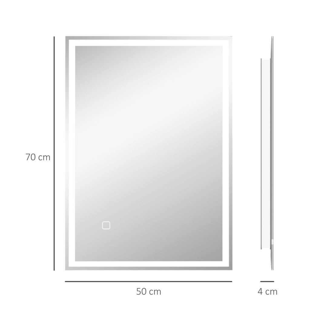 Specchio da Bagno con LED ¨C zephmum ¨C Bianco 60x30x