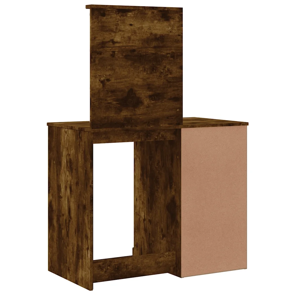 Toeletta | Tavolo da Trucco con Luci LED Rovere Fumo 90x42x132,5 cm