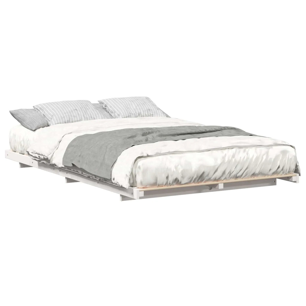 Struttura del letto-Giroletto-Rete del Letto Bianco 135 x 190 cm Pino massello 441060