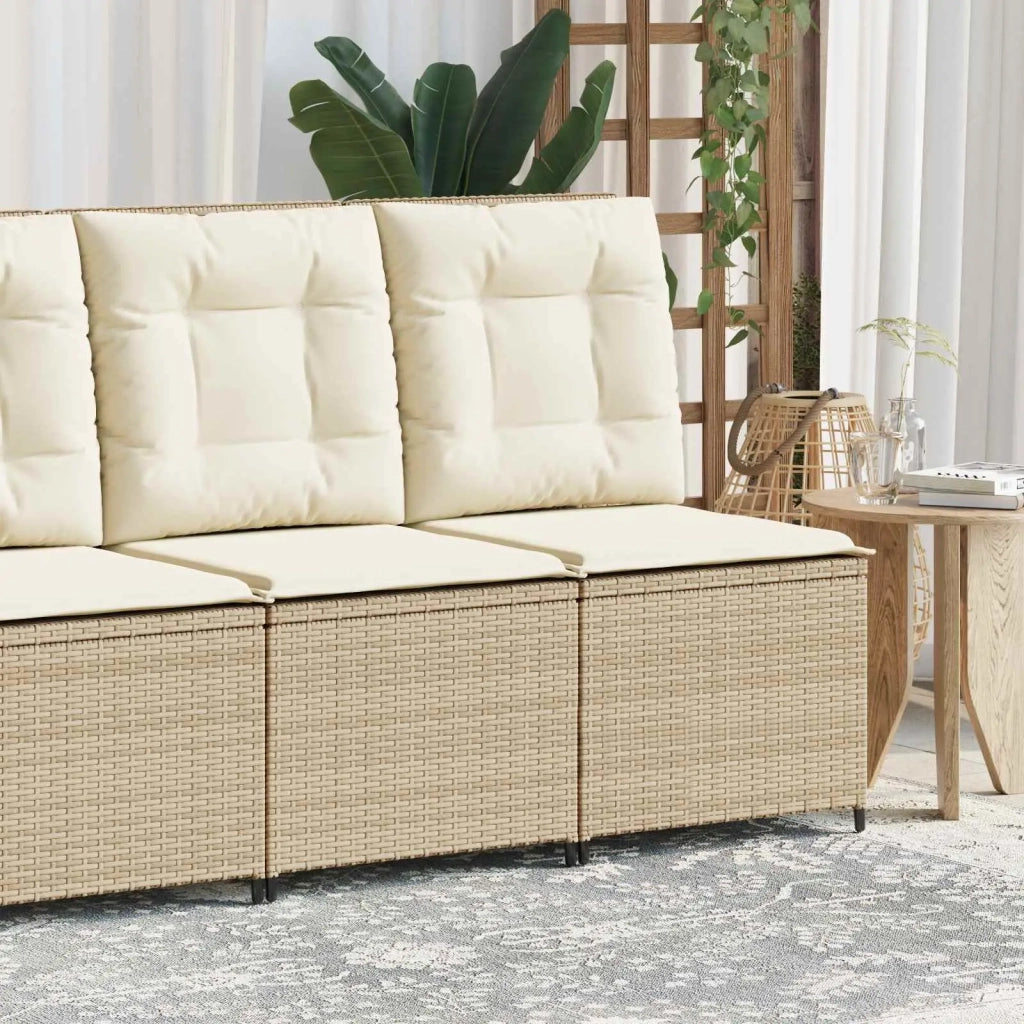 Divano da giardino con cuscino Nero e Bianco Crema polyrattan 3394480