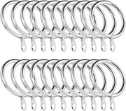 Anelli di tenda in metallo - grucce decorative - 20 pezzi - argento