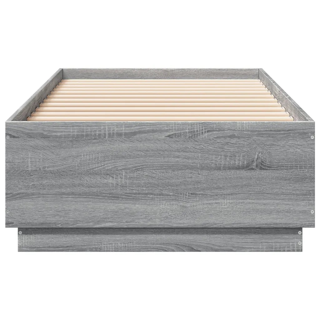 Giroletto Luci LED Grigio Sonoma 100x200cm in Legno Multistrato