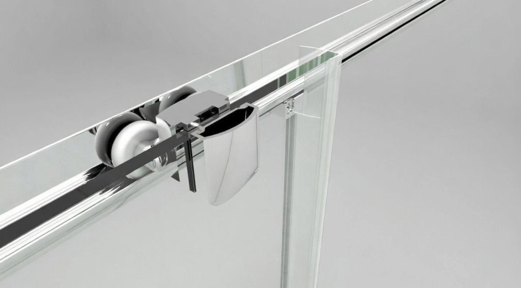 Box doccia angolare 80x80 cm con ante scorrevoli in cristallo temperato 6mm H 190cm LILIA - Cromato Lucido