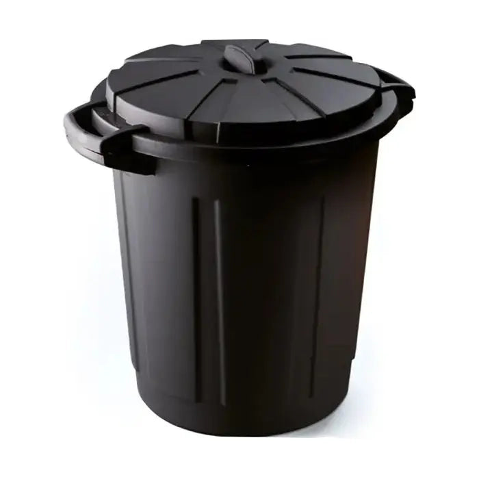 Contenitore Tommy nero con coperchio azzurro 75 L