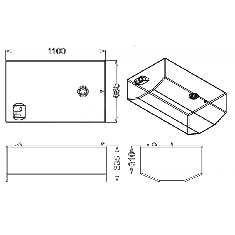 SERBATOIO CARBURANTE LT.270 FUEL TANK LT.270