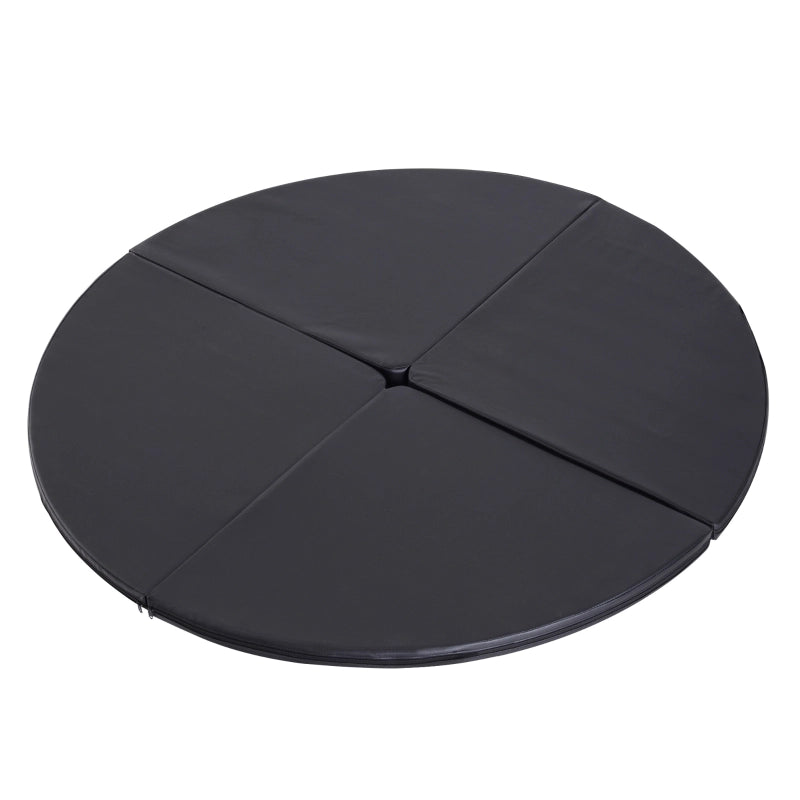 TAPPETO per Pole Dance pieghevole Ø 150 cm, plastica nera