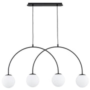 Lampada a sospensione BENDO nera 4xE14 sfere bianche Alfa