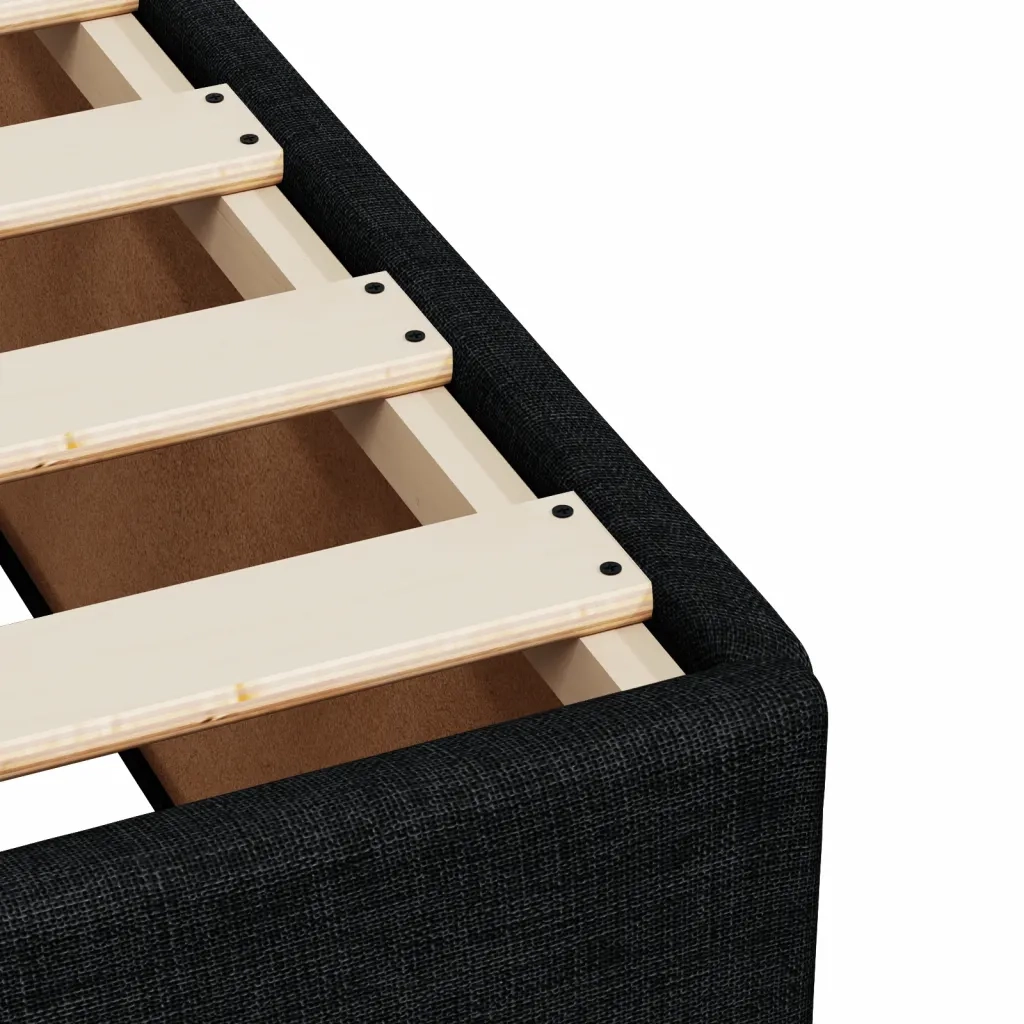Giroletto a Molle con Materasso Nero 140x190 cm in Tessuto 3285132