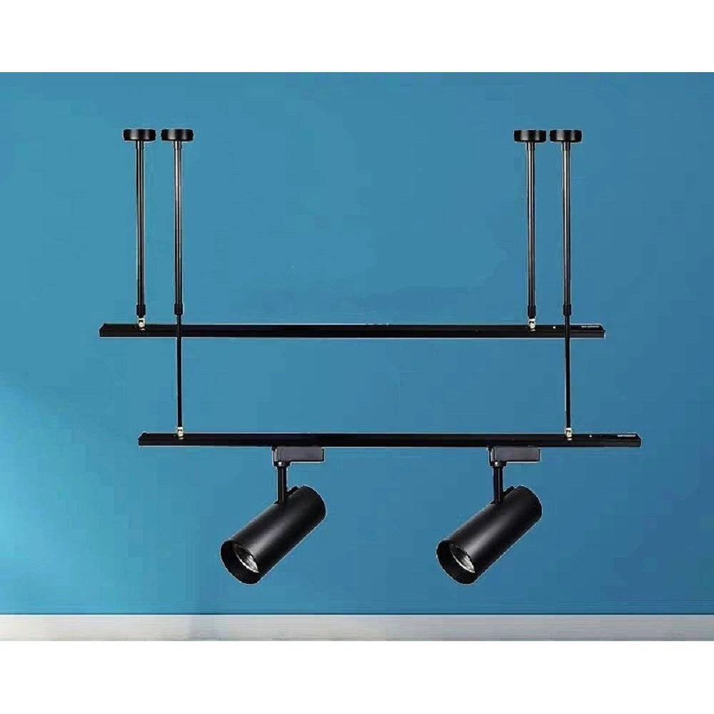 Trade Shop - Asta Regolabile Per Faretti A Binario Elettrico Staffa Illuminazione 20cm T-20cm - Nero