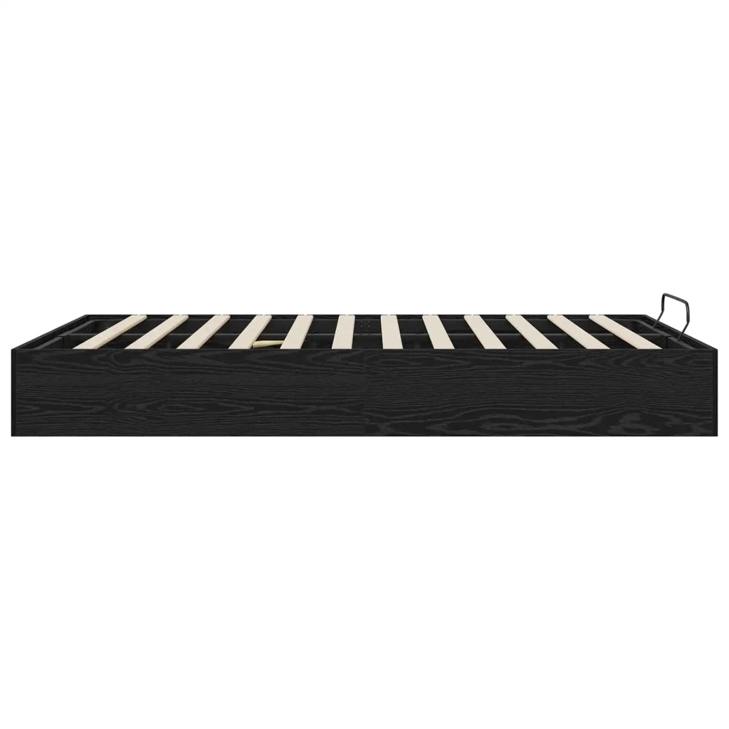 Letto ottomano con archiviazione Rovere Nero 203 x 150 x 25 cm 3409222