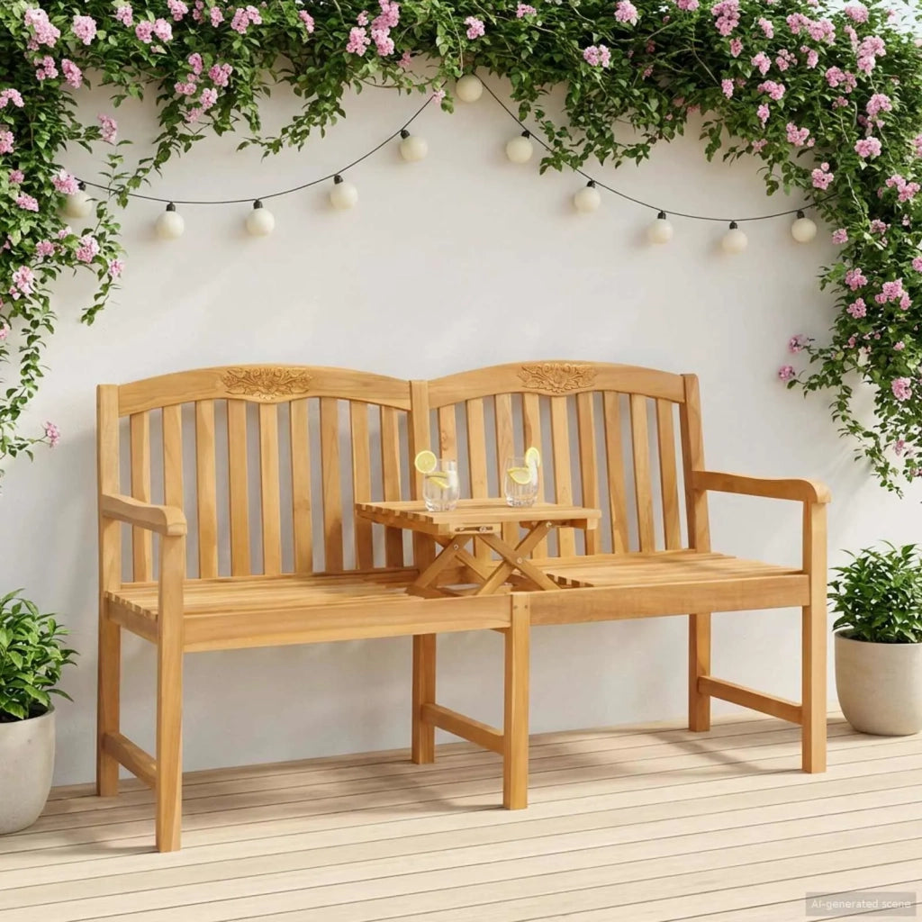 Panchina in legno intagliata a mano Naturale 150,5 x 60 x 95 cm 42030017