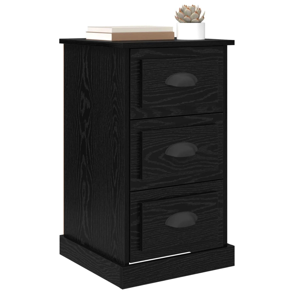 Armadio da Notte con cassetto Rovere Nero 39 x 39 x 67,5 cm 881342