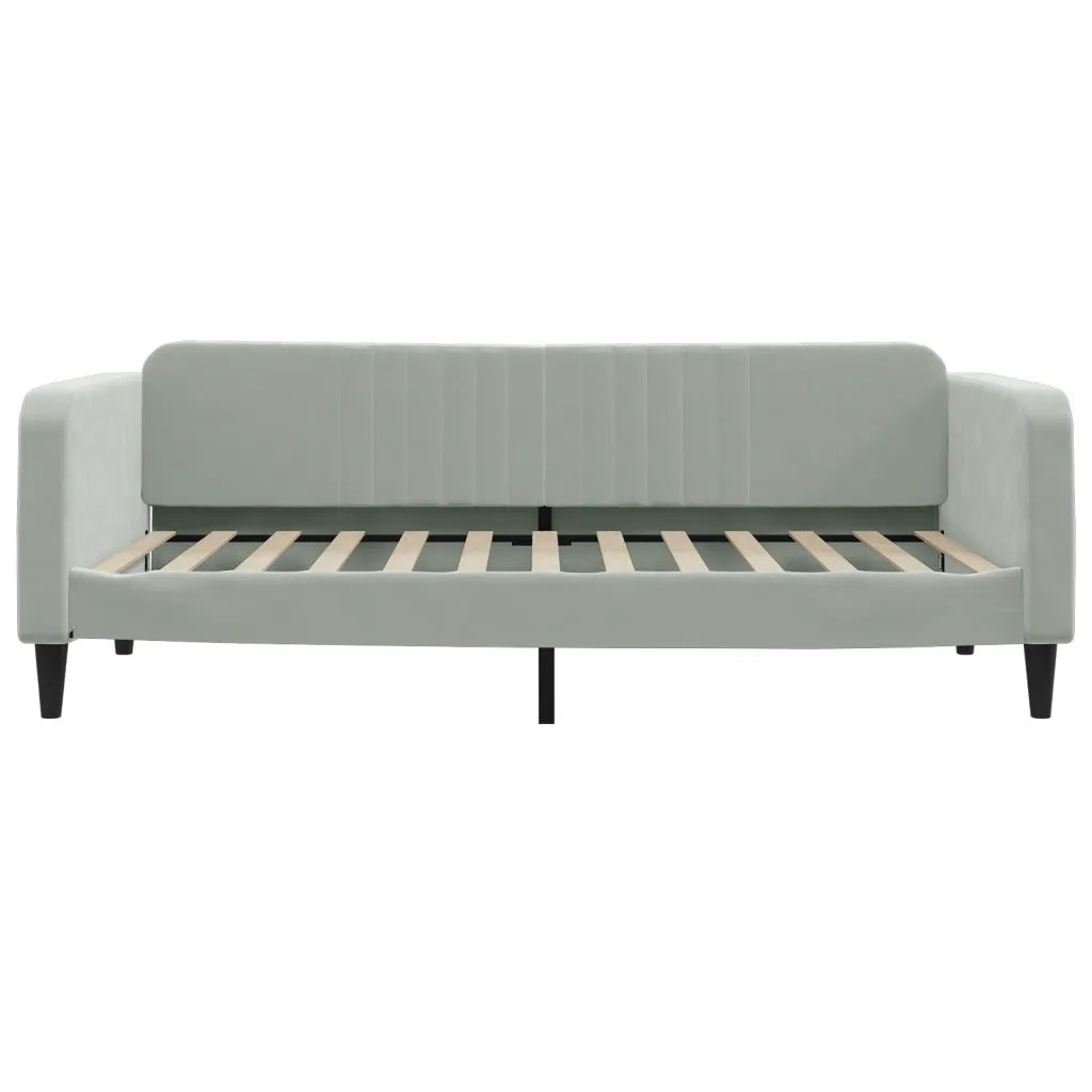 Letto singolo | Letto per adulti | Letto da Giorno Grigio Chiaro 100x200 cm in Velluto