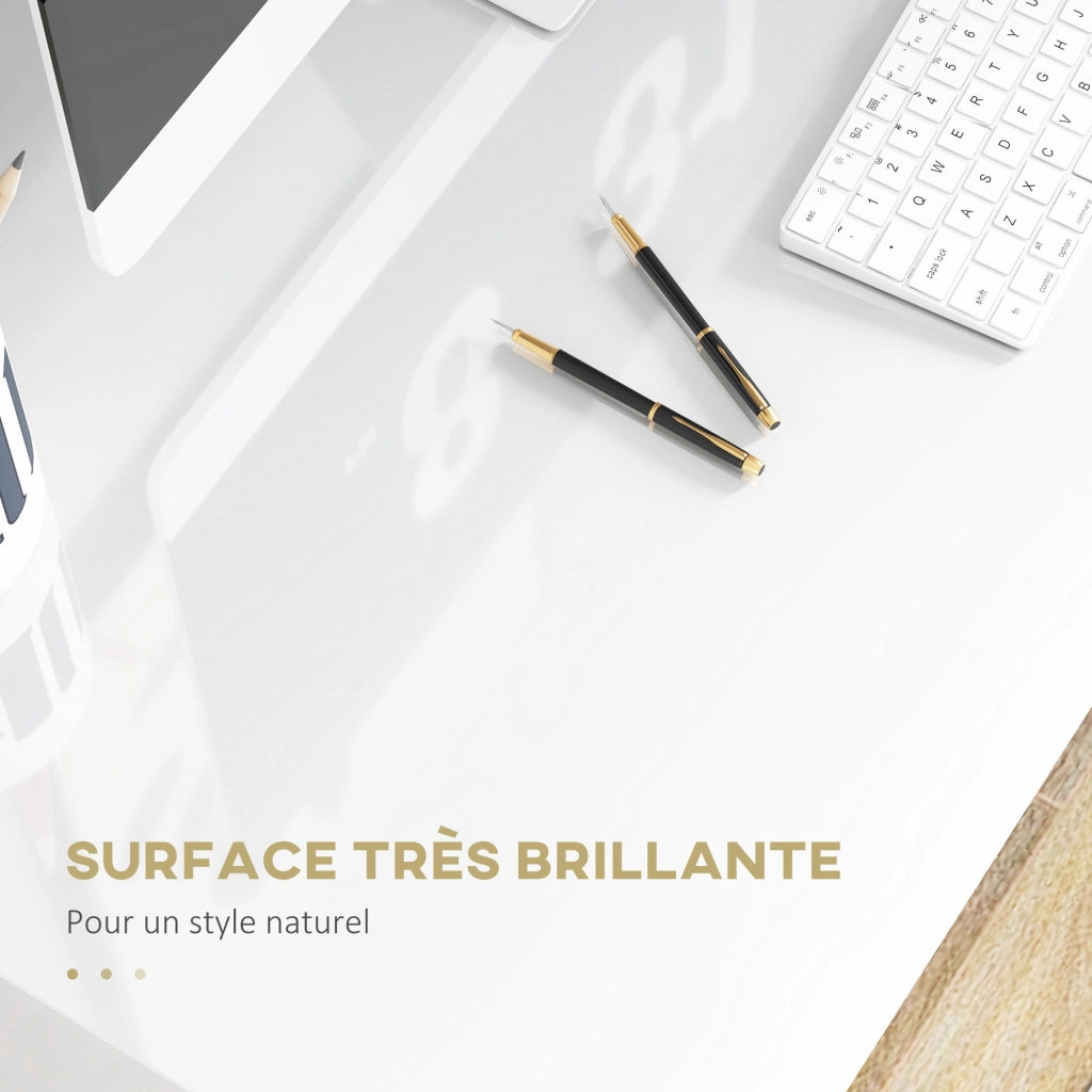 Scrivania per computer con scaffale ¨C Minimal ¨C Bianco 90x50x74 cm
