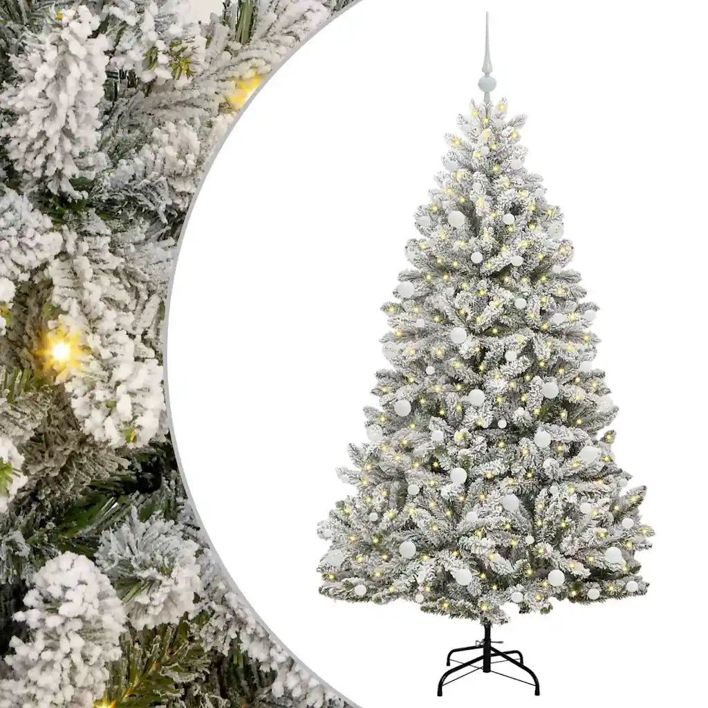 Albero di Natale artificiale con 300 LED Verde e Bianco 180 cm 3395751