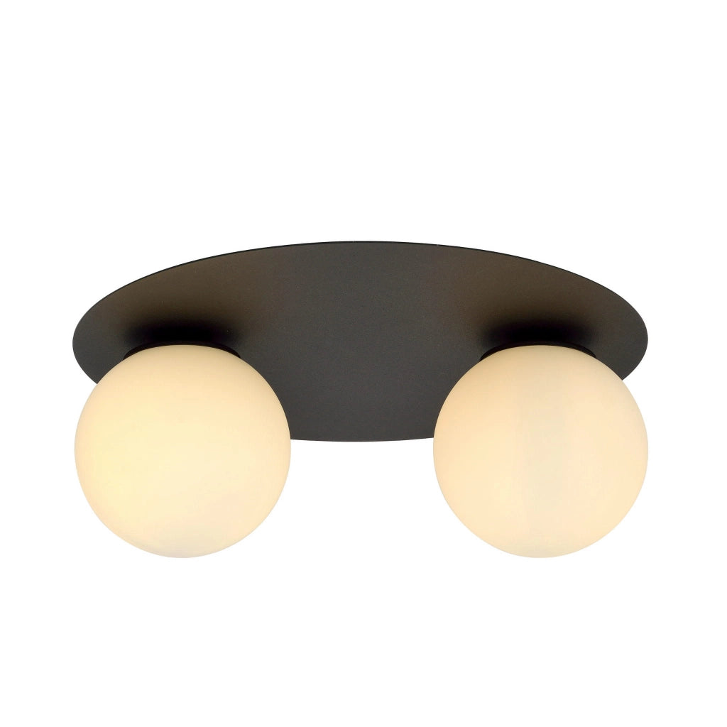 Plafoniera Emibig SOLAR 2 luci E14 nero/opal metallo