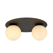 Plafoniera Emibig SOLAR 2 luci E14 nero/opal metallo