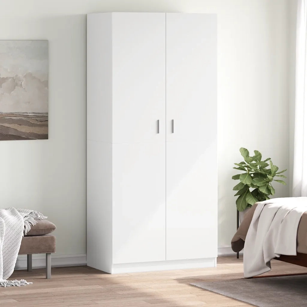 Armadio Bianco 90x52x200 cm in Legno Multistrato 800630