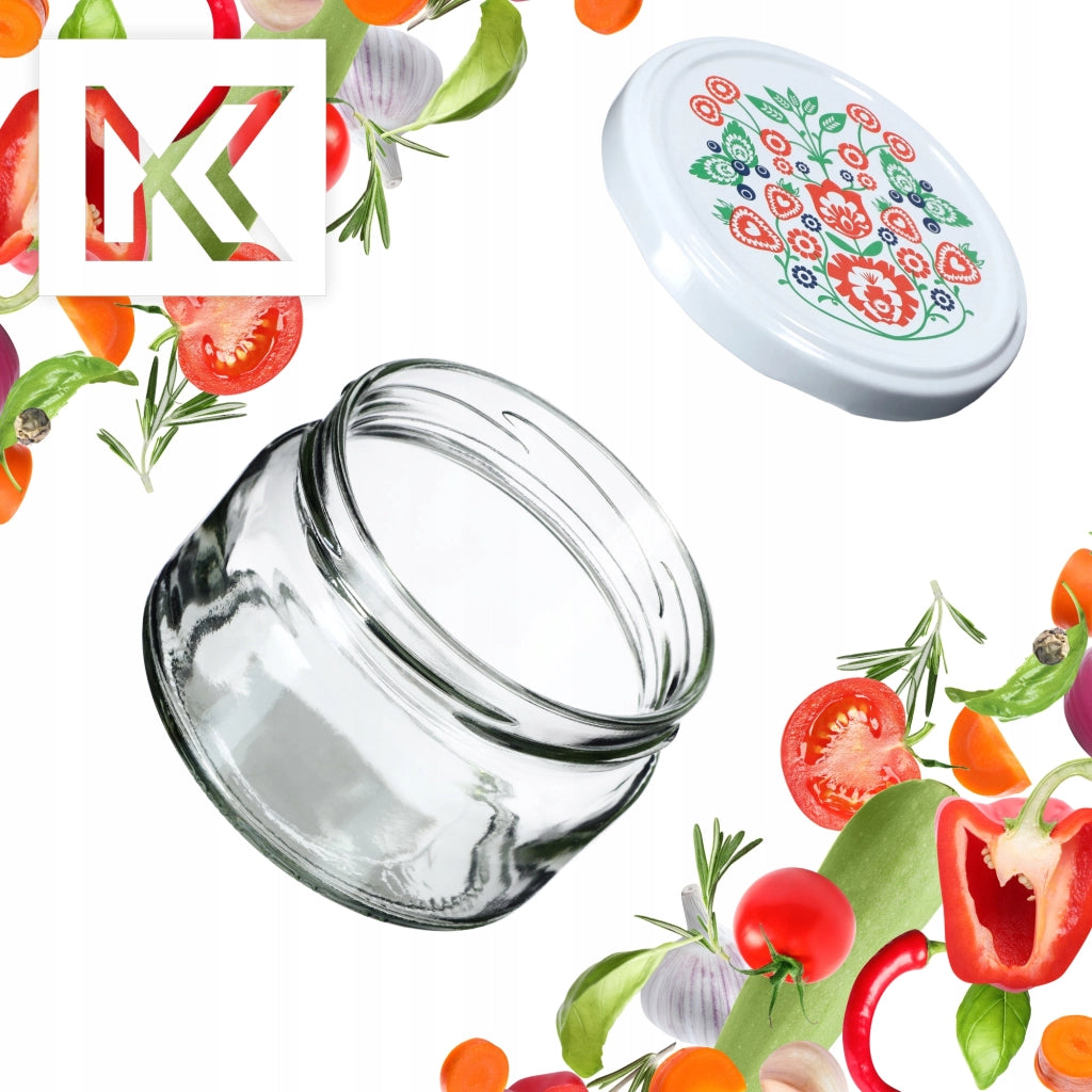 KADAX Barattoli per conserve Denia 250ml 10pz 82mm + coperchio "Folklore"