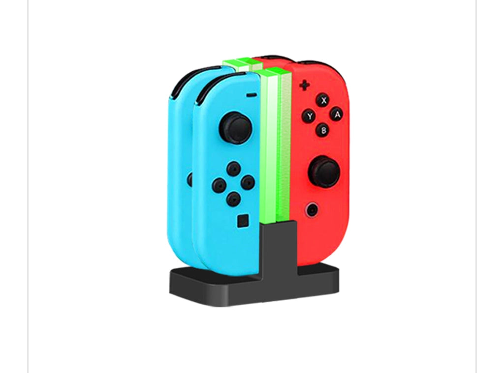 DOBE TNS-875 Base di Ricarica 4 in 1 per Joy-Con Nintendo Switch Stazione di Ricarica Controller con Indicatori LED e Cavo USB-C Nero