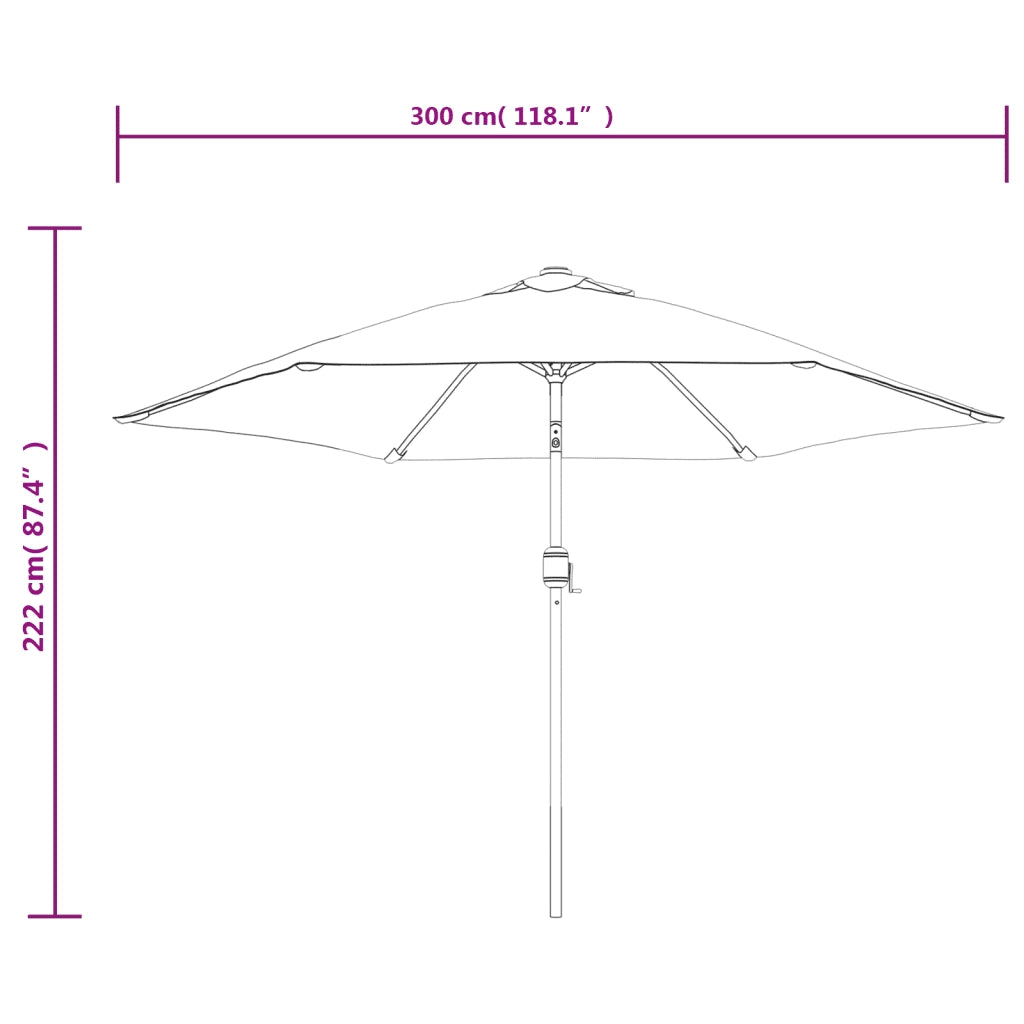Ombrellone da Esterni-Ombrello da giardino con Palo in Metallo 300 cm Antracite