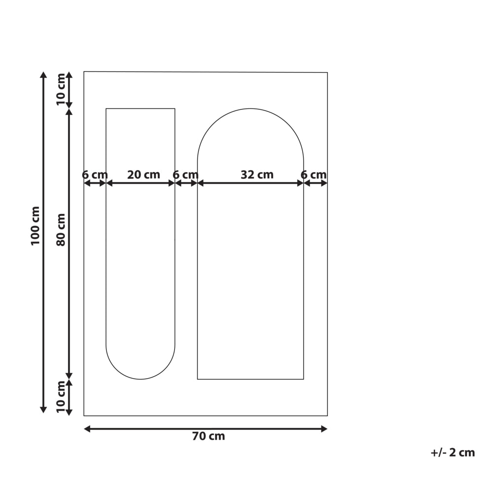 Specchio da parete con cornice bianco sporco e rivestimento in vetro 70 x 100 cm Rettangolare decorativo da parete, pezzo d'arredo in stile moderno
