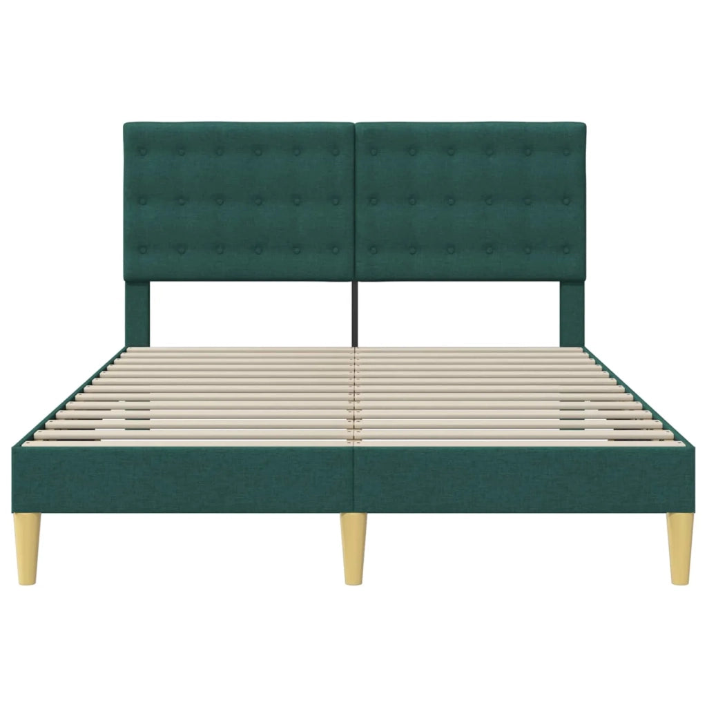 Letto matrimoniale | Letto per adulti | Struttura del letto Verde Scuro 120 x 200 cm Tessuto