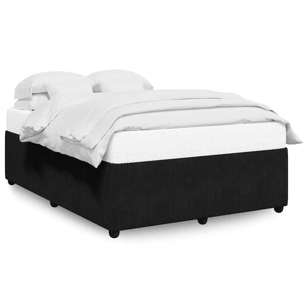 Letto matrimoniale | Letto per adulti | Giroletto senza Materasso Nero 140x190 cm in Velluto